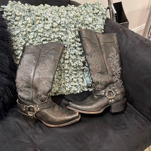 Frye black distressed boots size 6